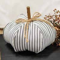 Ticking Stripe Stuffed Pumpkin 8 - The Fox Decor