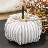 Ticking Stripe Stuffed Pumpkin 475 - The Fox Decor