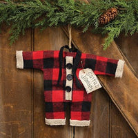 Red & Black Check Small Santa's Jammies Ornament - The Fox Decor