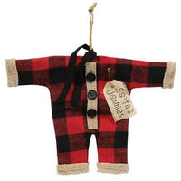 Red & Black Check Small Santa's Jammies Ornament - The Fox Decor
