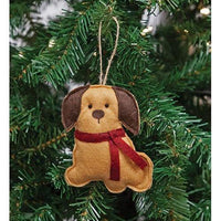 Felt Dog with Scarf Ornament - The Fox Decor
