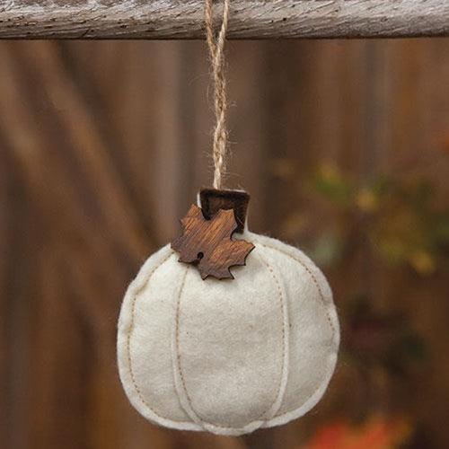 Cream Pumpkin Felt Ornament - The Fox Decor