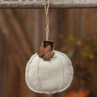 Cream Pumpkin Felt Ornament - The Fox Decor