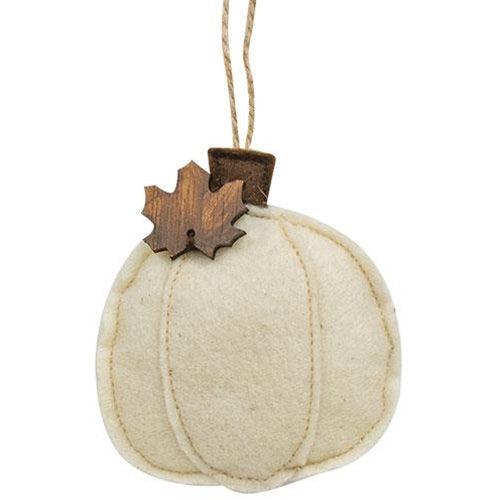 Cream Pumpkin Felt Ornament - The Fox Decor