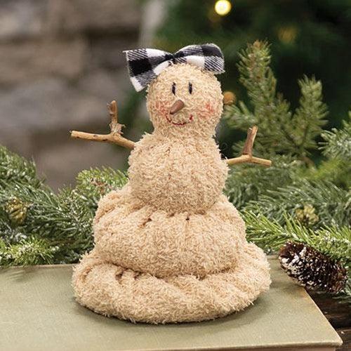 Melting Snowgirl w Black & White Check Bow - The Fox Decor