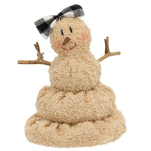 Melting Snowgirl w Black & White Check Bow - The Fox Decor