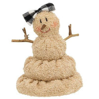 Melting Snowgirl w Black & White Check Bow - The Fox Decor