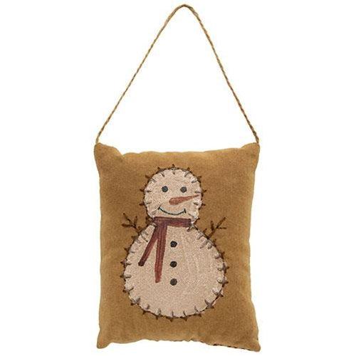 Primitive Snowman Pillow Ornament - The Fox Decor