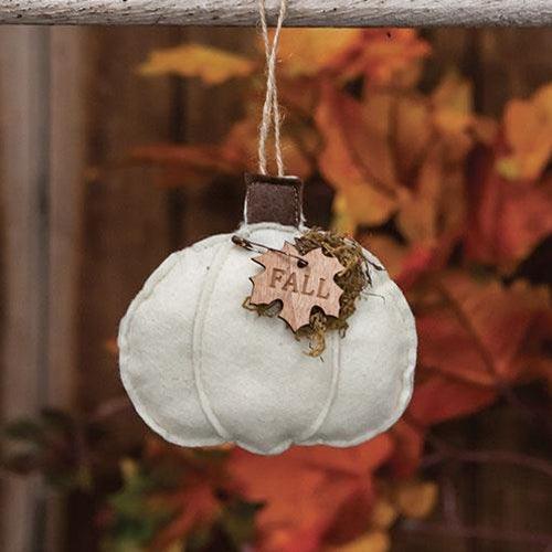 Cream Fall Pumpkin Felt Ornament - The Fox Decor