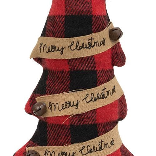 Merry Christmas Buffalo Check Fabric Tree