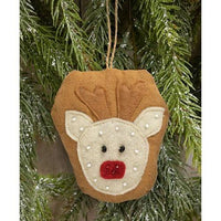 Beaded Reindeer Fabric Ornament - The Fox Decor