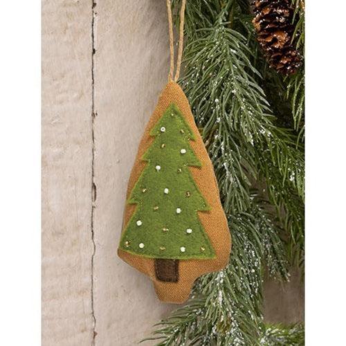 Beaded Christmas Tree Fabric Ornament - The Fox Decor