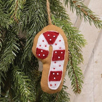 Beaded Candy Cane Fabric Ornament - The Fox Decor