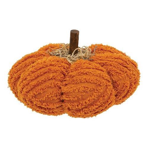 Orange Chenille Mossy Pumpkin 6 - The Fox Decor