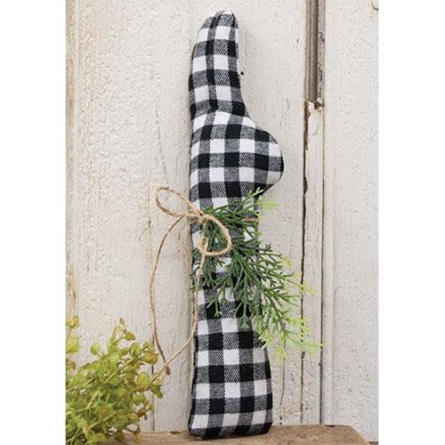 Black & White Buffalo Check Felt Peeking Bunny - The Fox Decor