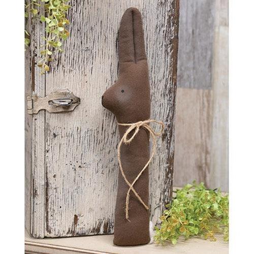 Primitive Chocolate Peeking Bunny - The Fox Decor
