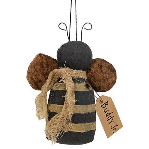 Primitive Stuffed Buddy Jr Bee Ornament - The Fox Decor