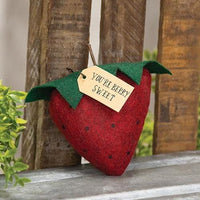 Stuffed Felt You're Berry Sweet Strawberry Ornament - The Fox Decor