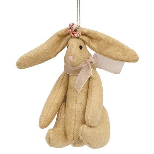 Spring Floral Primitive Bunny Ornament - The Fox Decor
