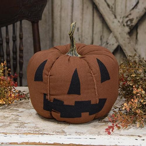 Large Stuffed Primitive Jack O Lantern w Stem - The Fox Decor