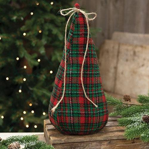 Stuffed Green & Red Plaid Christmas Tree 135 - The Fox Decor