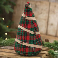 Stuffed Green & Red Plaid Christmas Tree 9 - The Fox Decor