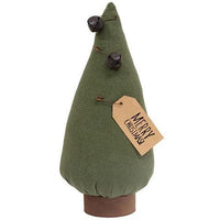 Stuffed Primitive Merry Christmas Tree on Base - The Fox Decor