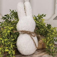 Stuffed White Chenille Bunny Ornament - The Fox Decor