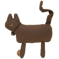 Stuffed Brown Primitive Cat w Yarn Ball - The Fox Decor