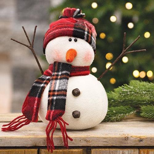 Winter Tartan Plush Snowman - The Fox Decor
