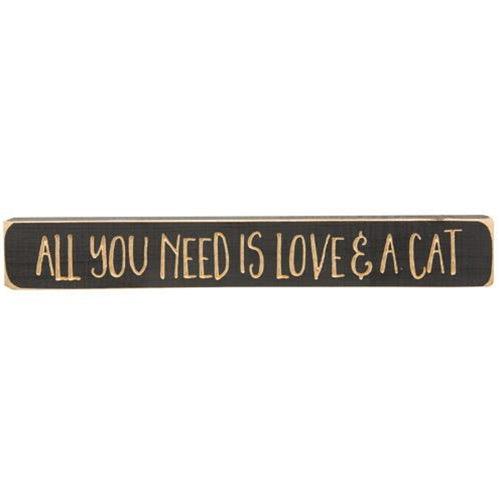 All You Need Is Love & A Cat Engraved Block 12 - The Fox Decor