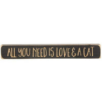 All You Need Is Love & A Cat Engraved Block 12 - The Fox Decor