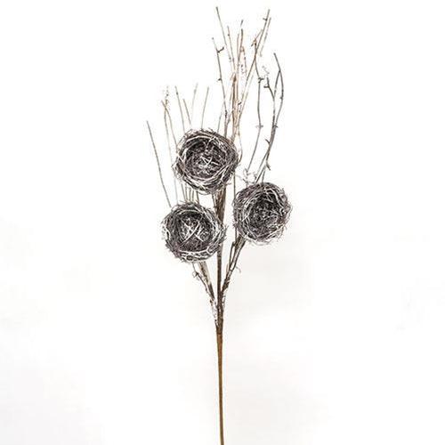 Snow Fallen Branch w Birdnest 34 - The Fox Decor