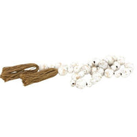 Distressed White Wood Bead Garland - The Fox Decor
