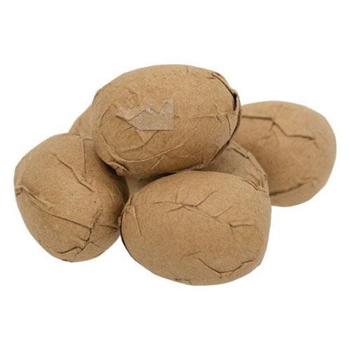 6 Set Small Brown Paper Eggs - The Fox Decor