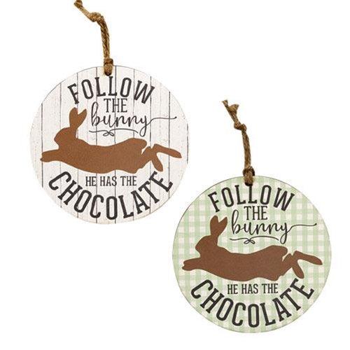 Follow the Bunny Ornament 2 Asstd - The Fox Decor