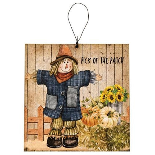 Scarecrow & Friends Square Ornament 3 Asstd