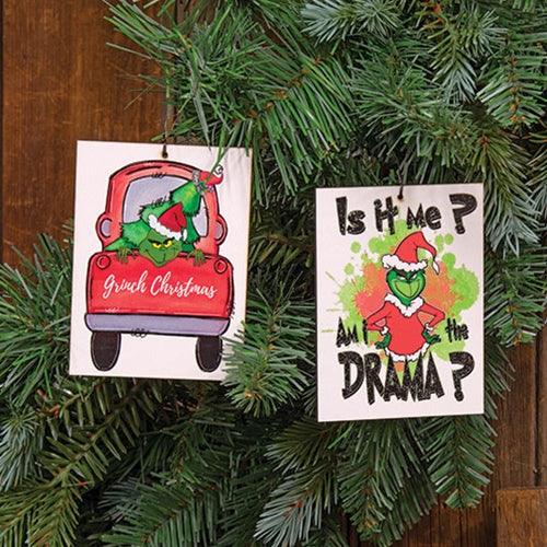 Grinch Christmas Ornament 2 Asstd - The Fox Decor