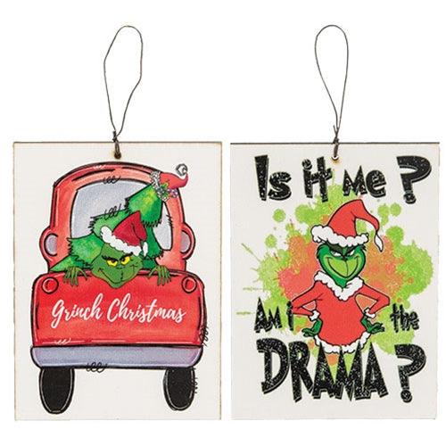 Grinch Christmas Ornament 2 Asstd - The Fox Decor