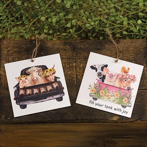 Barnyard Friends Spring Truck Ornament 2 Asstd - The Fox Decor