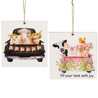 Barnyard Friends Spring Truck Ornament 2 Asstd - The Fox Decor