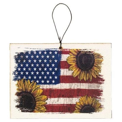 Flag & Sunflowers Ornament - The Fox Decor