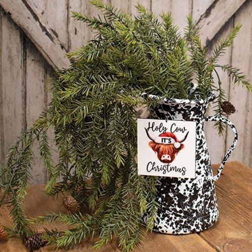 Holy Cow It's Christmas Square Ornament - The Fox Decor