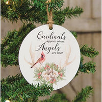 Cardinals Appear When Angels Are Near Round Ornament - The Fox Decor