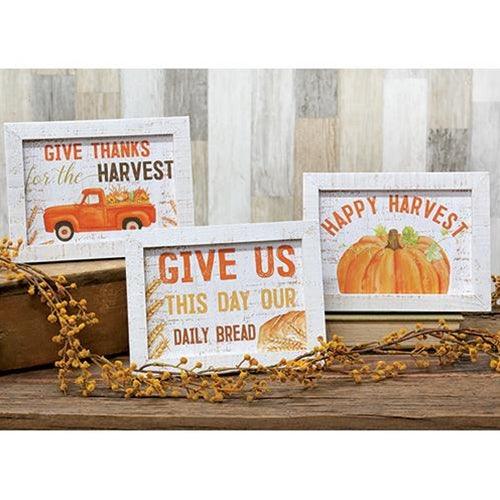 Give Thanks for the Harvest Easel Sign 3 Asstd - The Fox Decor