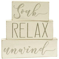 3 Set Soak Relax Unwind Blocks - The Fox Decor