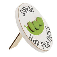 Spread Hap-pea-ness Mini Round Easel Sign 2 Asstd - The Fox Decor