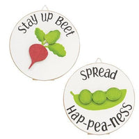 Spread Hap-pea-ness Mini Round Easel Sign 2 Asstd - The Fox Decor