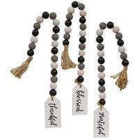 Grateful Thankful Blessed Beaded Tag Hanger 3 Asstd - The Fox Decor