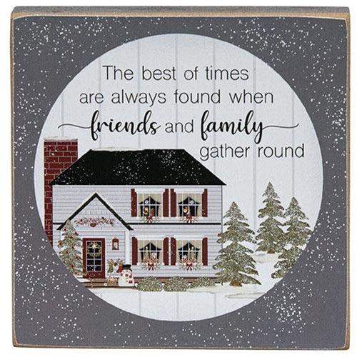 Friends and Family Winter House Square Block 4 Asstd - The Fox Decor